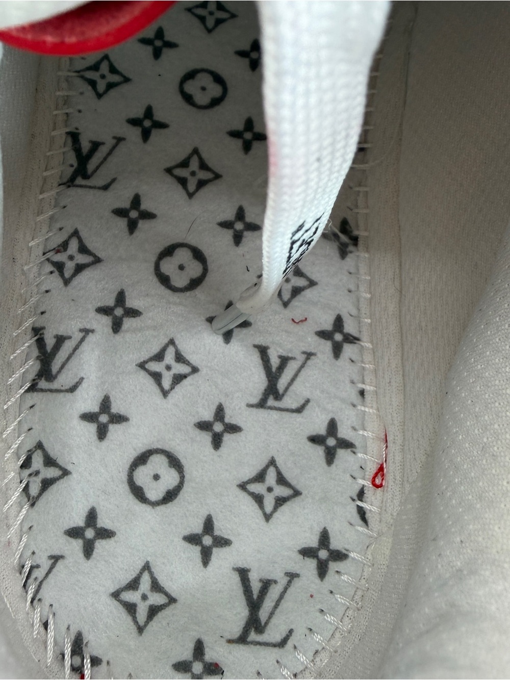 Louis Vuitton x Nike Air Force 1 Low White Red Virgil Abloh Men’s Size 9 - Picture 12 of 16